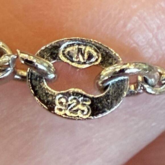 Elegant Sterling Silver 925 Chain With 25 Round CZ Station Set Stones. 36” Long - Picture 3 of 5